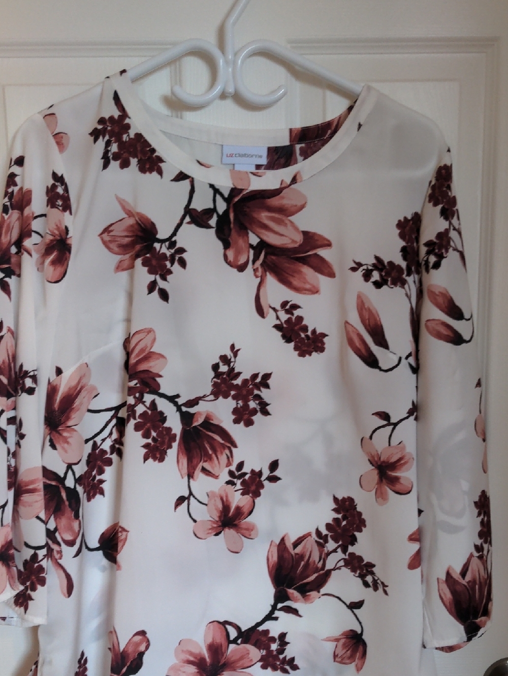 Cream Floral Blouse - Pink Bloom Print